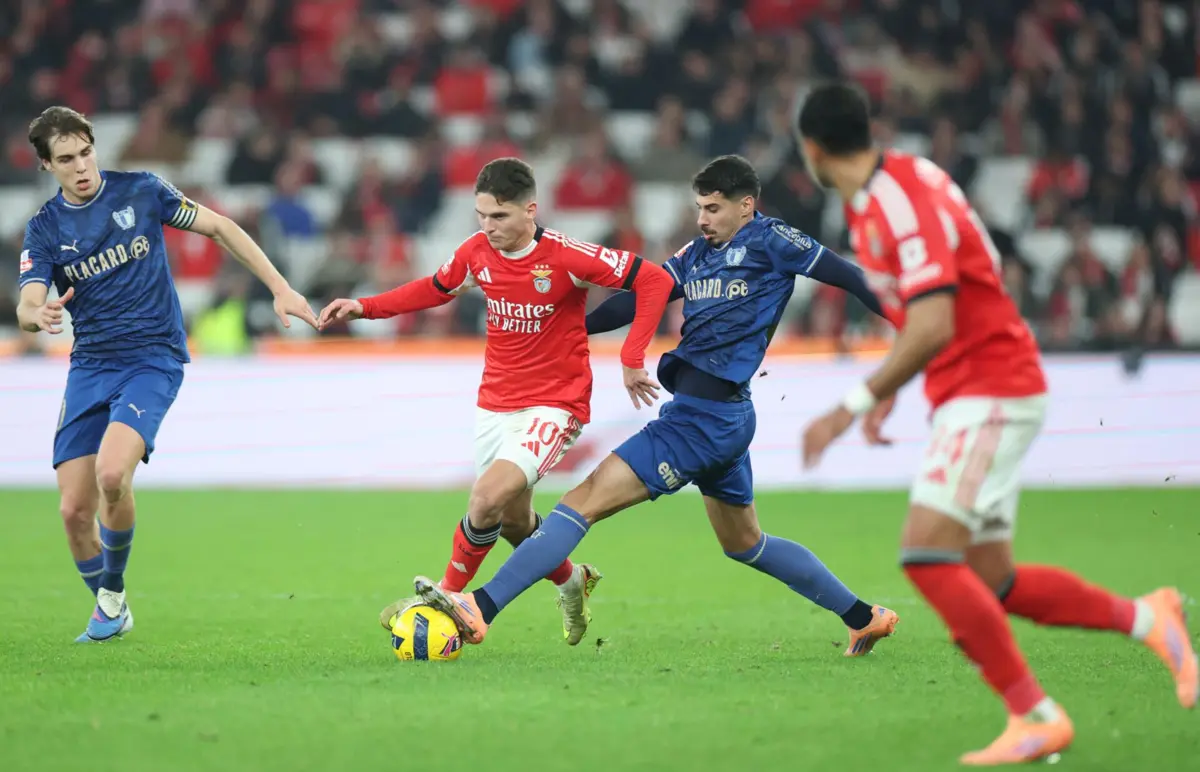 Gil Dias em ação frente ao Benfica