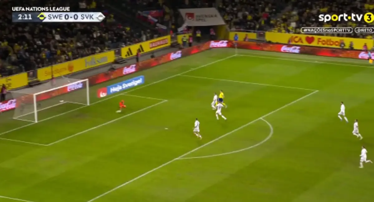 Imagem de contexto do artigo Gyokeres imparável: veja o golo que colocou a Suécia a vencer a Eslováquia