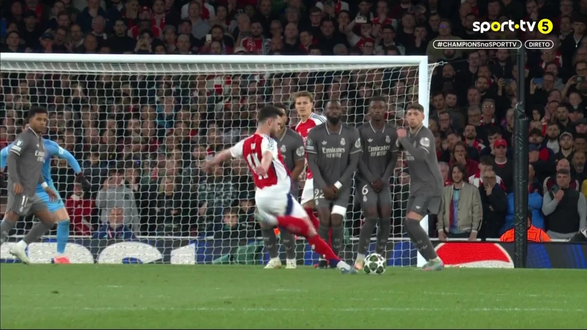 Imagem de contexto do artigo Incrível: Rice nunca tinha marcado de livre direto e fez estes dois golaços ao Real Madrid