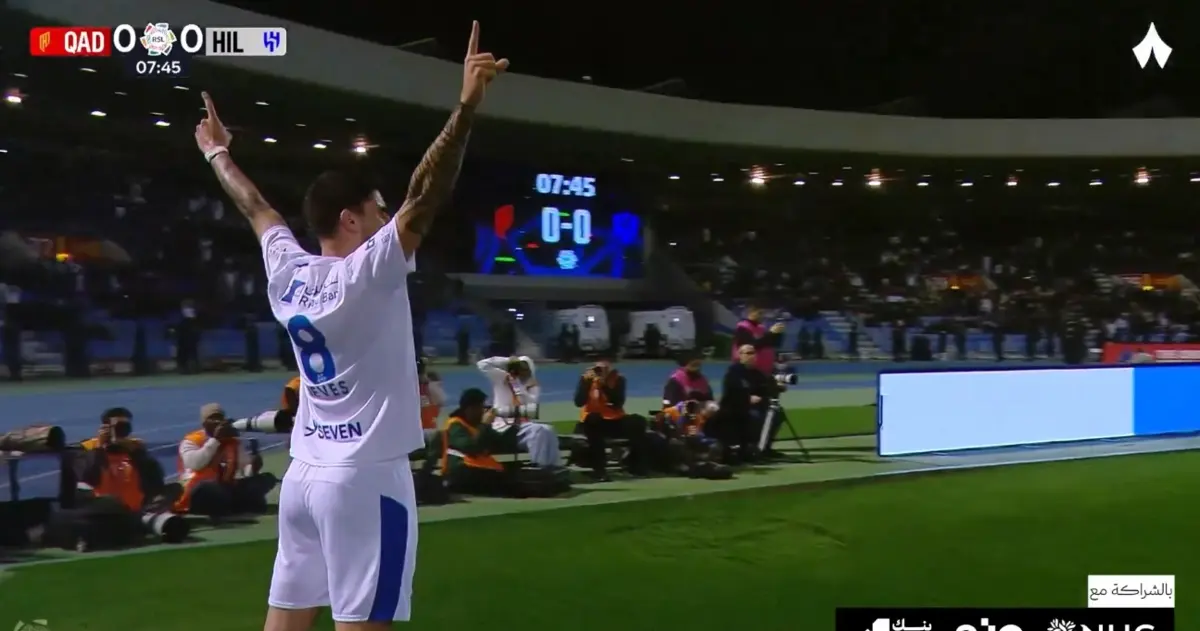 Imagem de contexto do artigo Para ver e rever: golo olímpico de Rúben Neves frente ao Al Qadisiyah