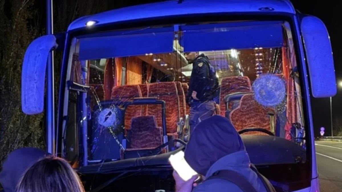 Estado em que ficou o autocarro