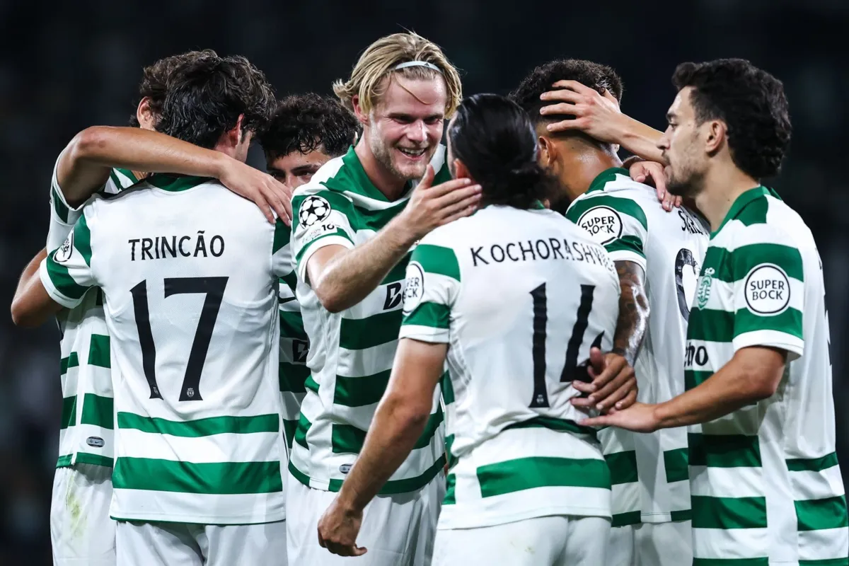 Jogadores do Sporting festejam