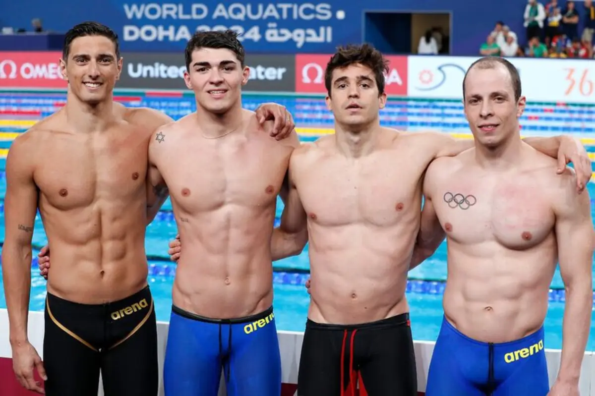 Seleção masculina de natação (créditos: FPN)