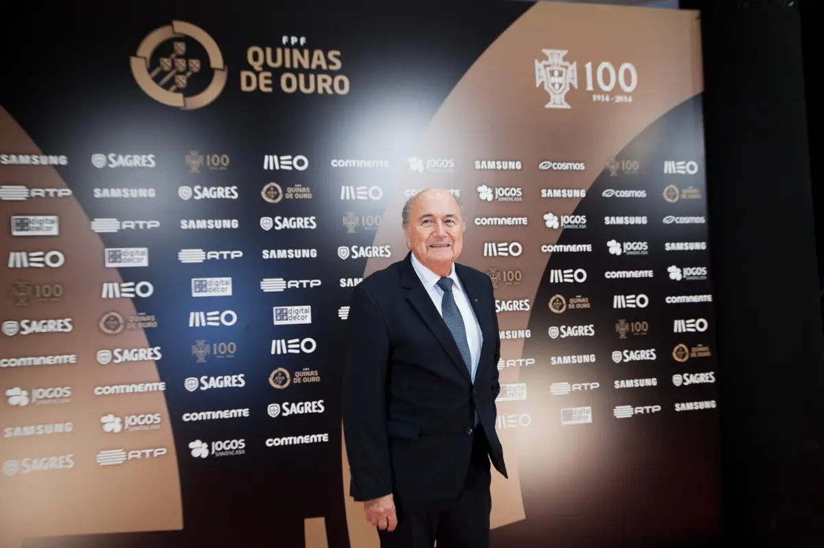 Joseph Blatter em Portugal, em 2015 ((Carlos Manuel Martins Global Imagens)