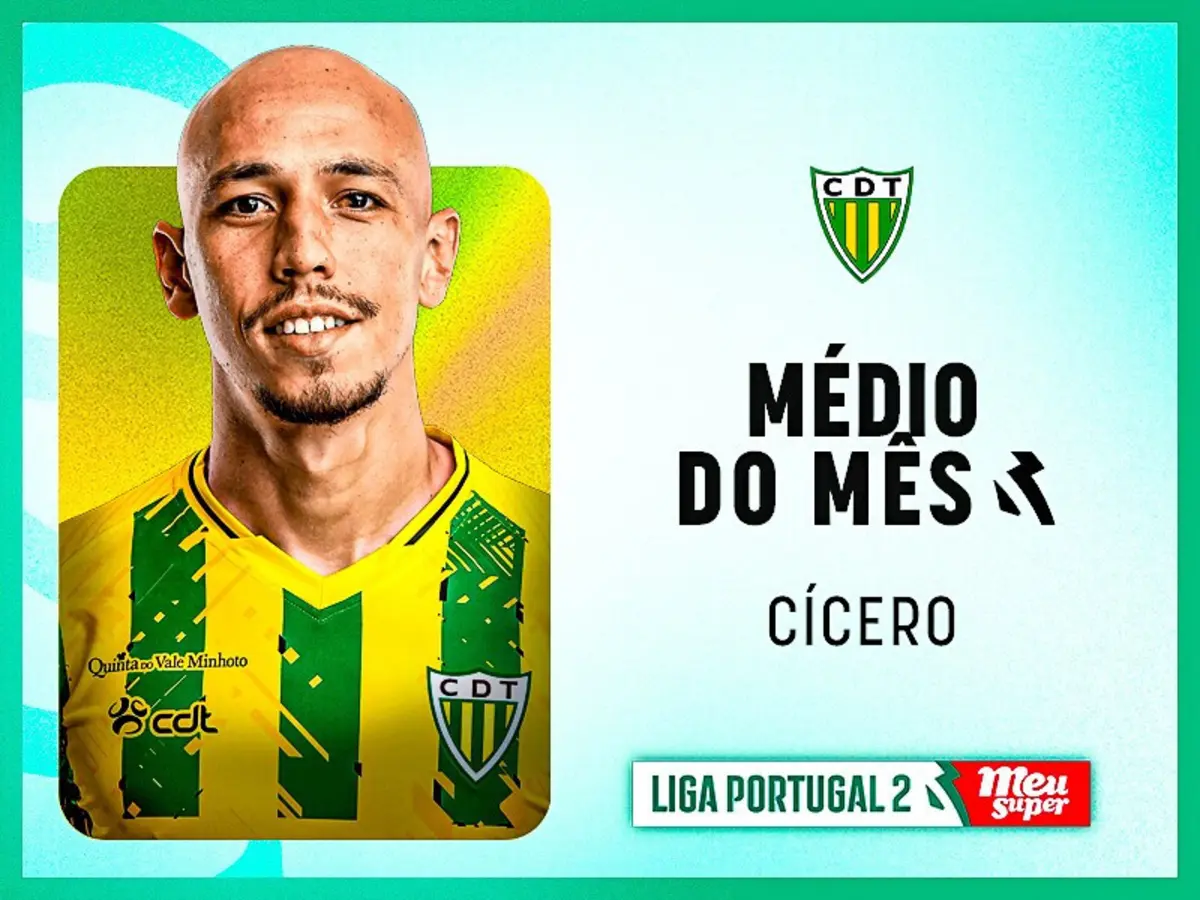 Imagem de contexto do artigo Treinadores elegem Cícero como melhor médio da II Liga em dezembro