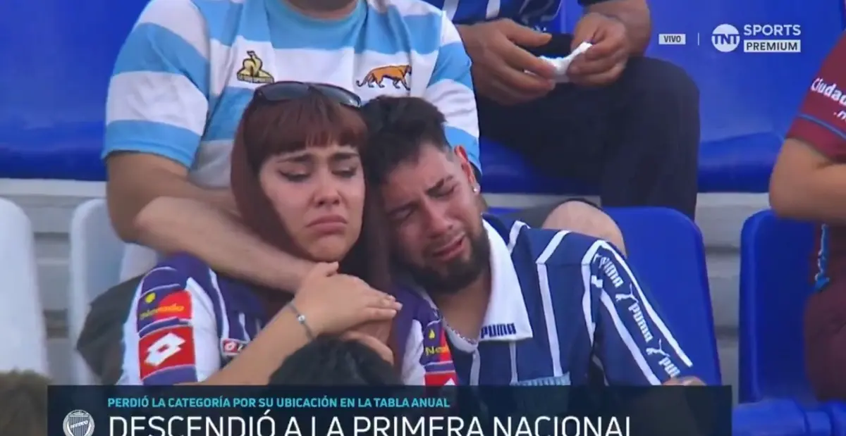 Imagem de contexto do artigo Vídeo: clube argentino desce de divisão e adeptos choram nas bancadas