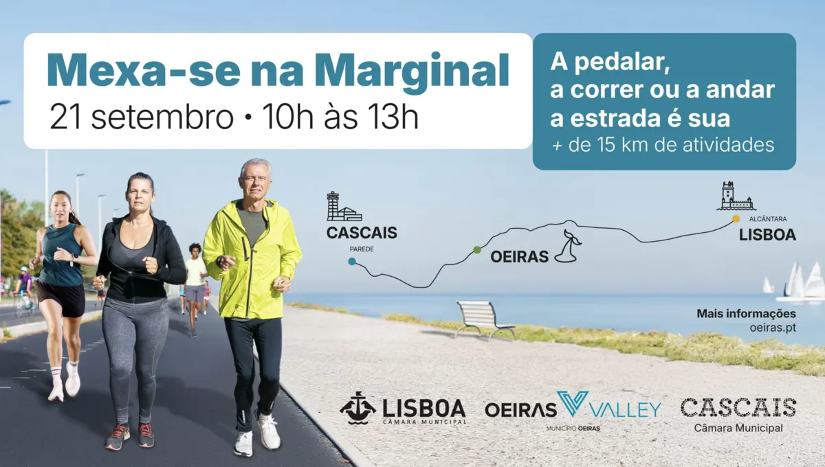 Imagem de contexto do artigo Atividades desportivas fecham Marginal entre Cascais e Lisboa na manhã de 21 de setembro