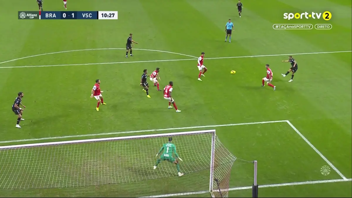 Imagem de contexto do artigo Braga-V. Guimarães: Nuno Santos abre o marcador com remate ao ângulo. Veja o golo