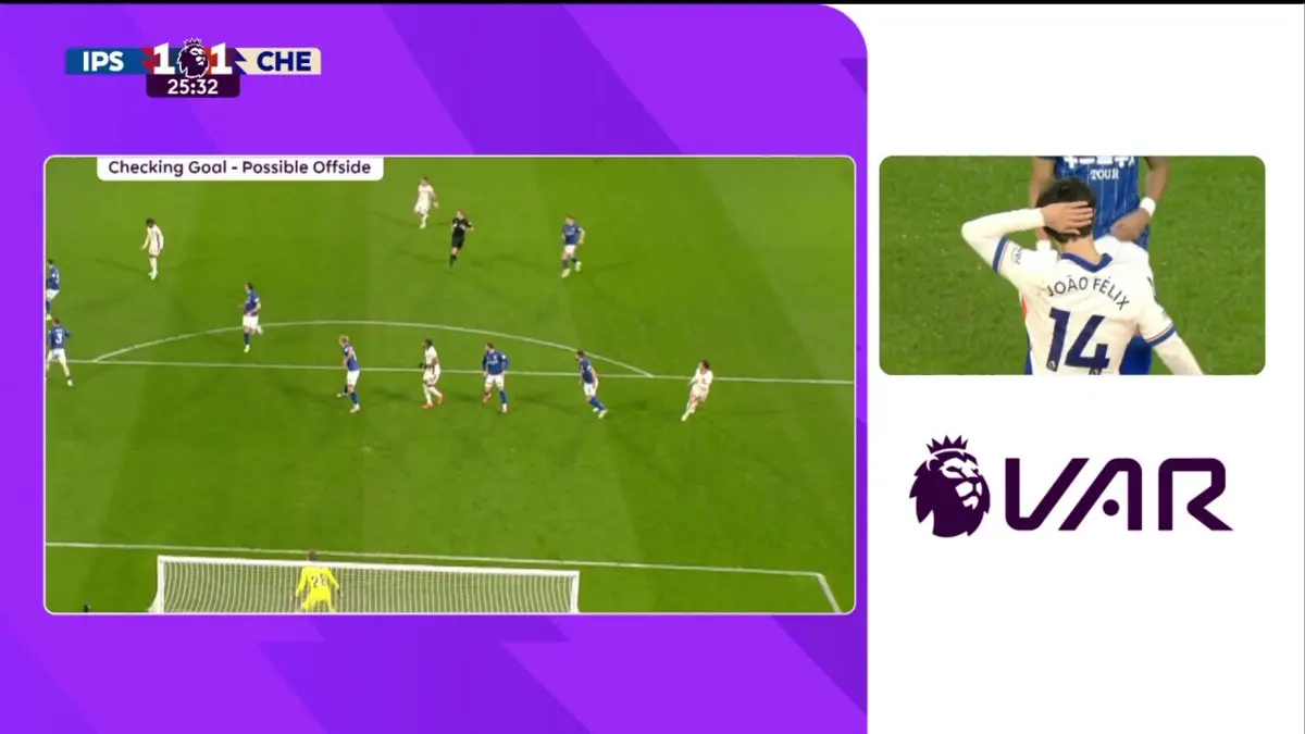 Imagem de contexto do artigo João Félix marca no Ipswich-Chelsea, mas é anulado. Ora veja