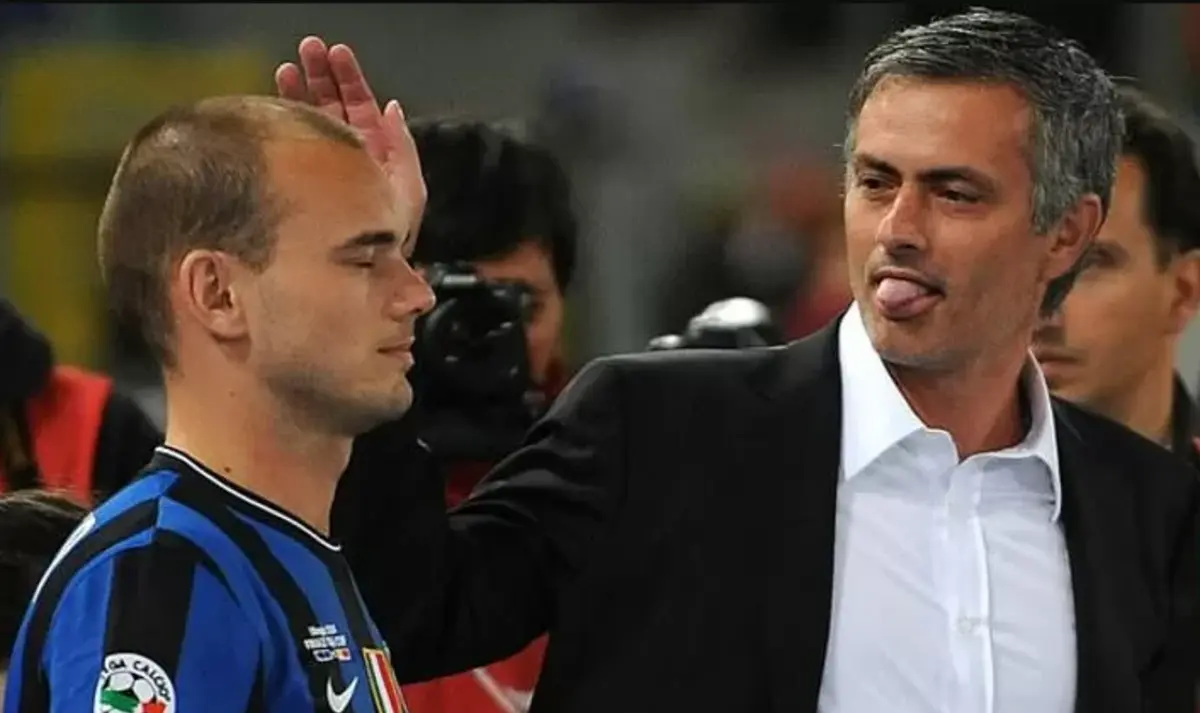 Sneijder e José Mourinho