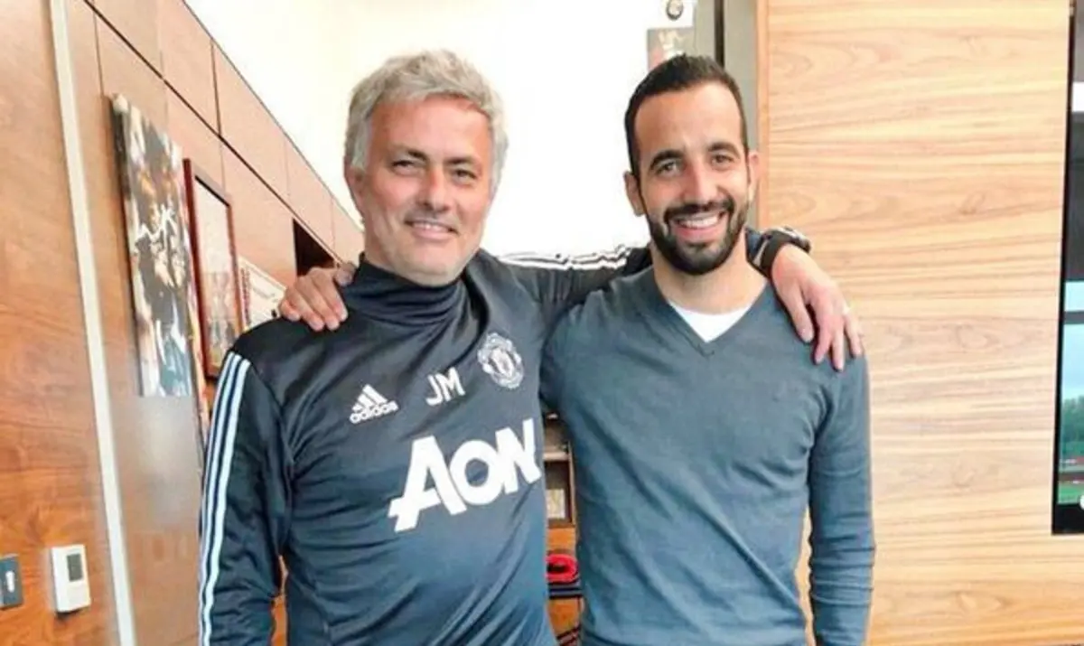 José Mourinho e Rúben Amorim, em 2018, no Manchester United
