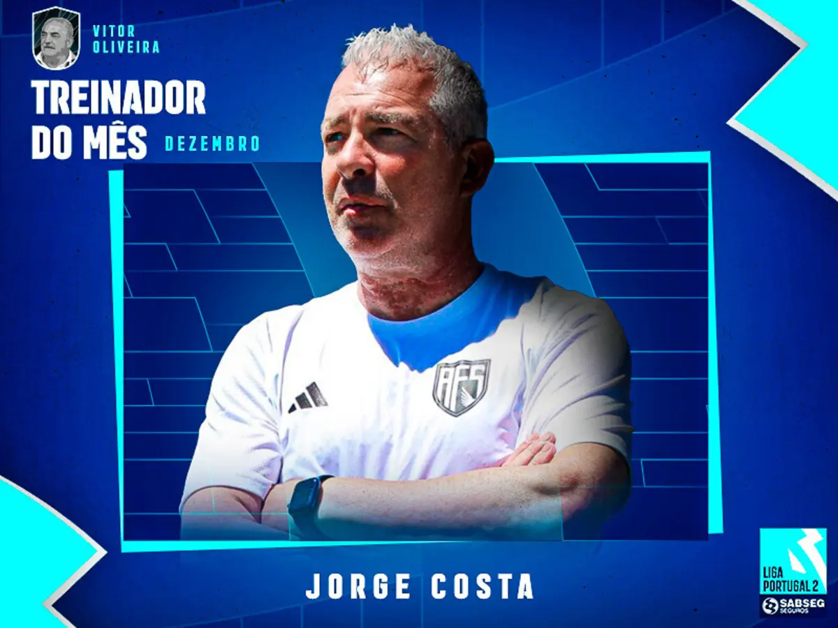 Imagem de contexto do artigo Jorge Costa é o Treinador do Mês da II Liga