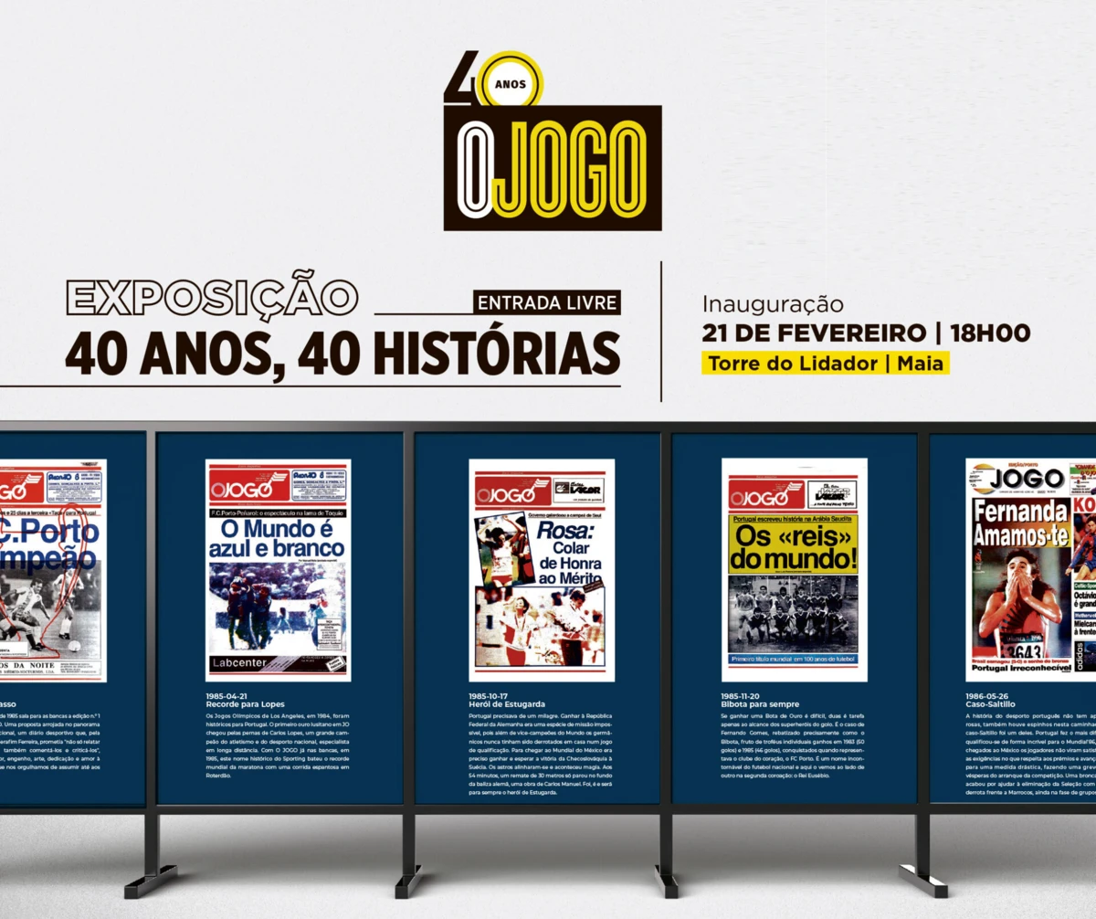 Imagem de contexto do artigo O JOGO celebra 40 anos com exposição histórica de capas na Maia