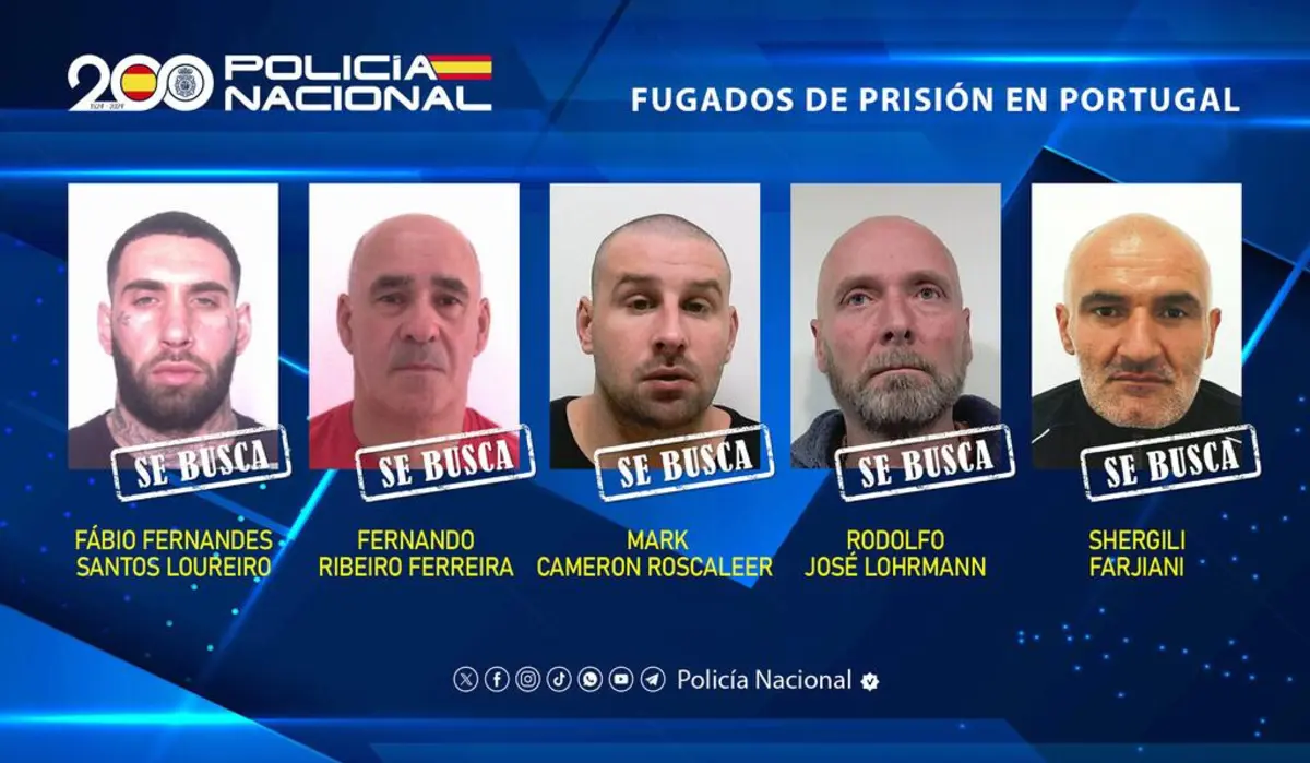 Imagem de contexto do artigo Polícia espanhola está vigilante e divulga imagens dos cinco fugitivos perigosos de Vale de Judeus