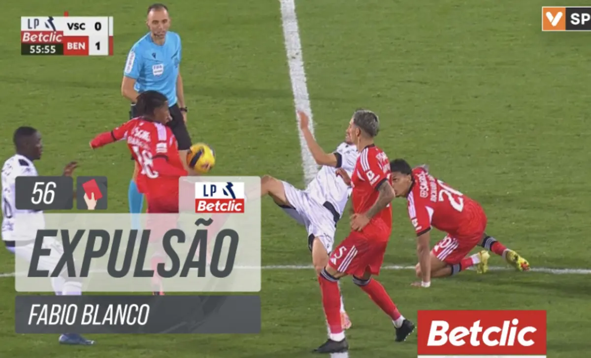 Imagem de contexto do artigo Tribunal O JOGO | Aceita-se a expulsão de Fabio Blanco no V. Guimarães-Benfica?