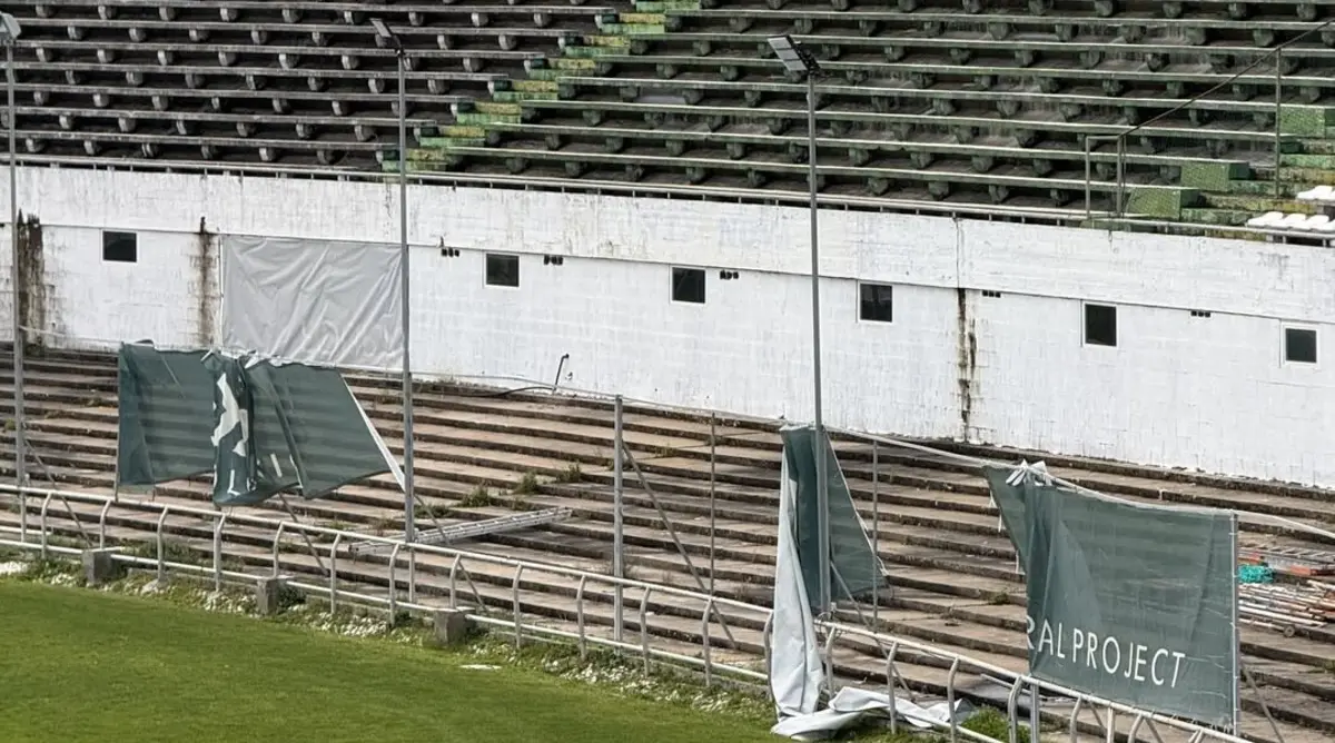Estragos no Estádio do Bonfim