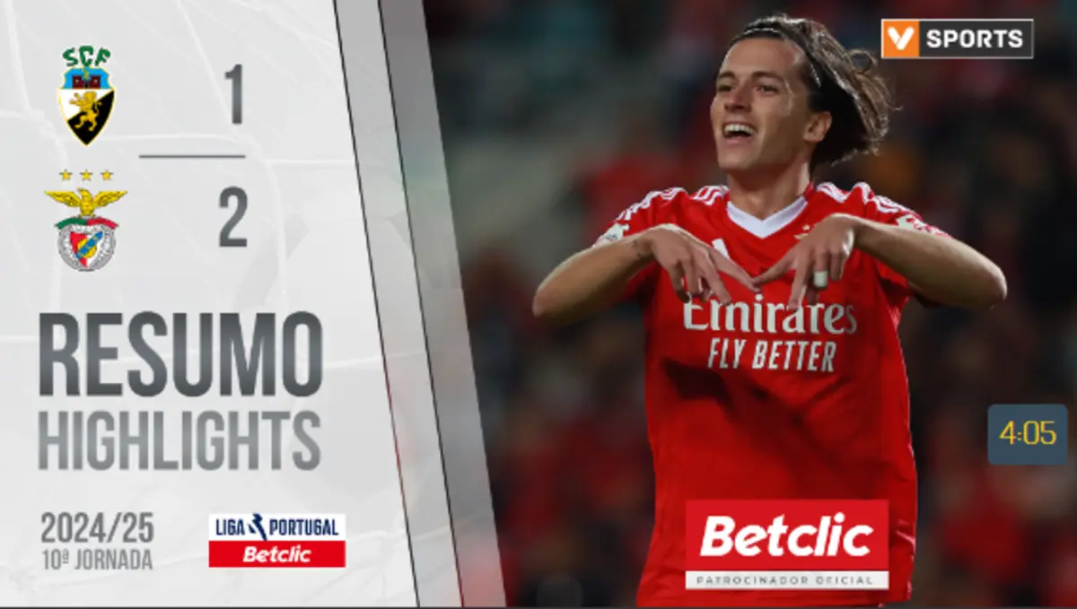 Imagem de contexto do artigo Três golos e Carreras e Pavlidis em destaque: veja o resumo do Farense-Benfica