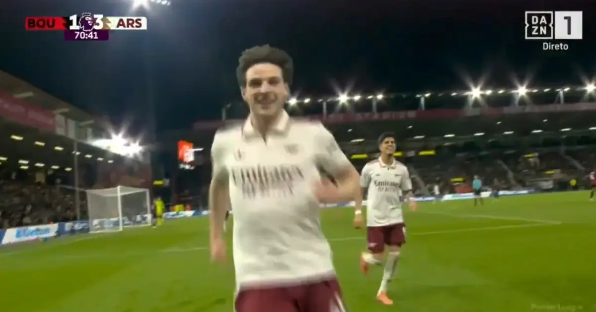 Imagem de contexto do artigo Declan Rice faz reviravolta e bisa no Bournemouth-Arsenal. Veja os golos