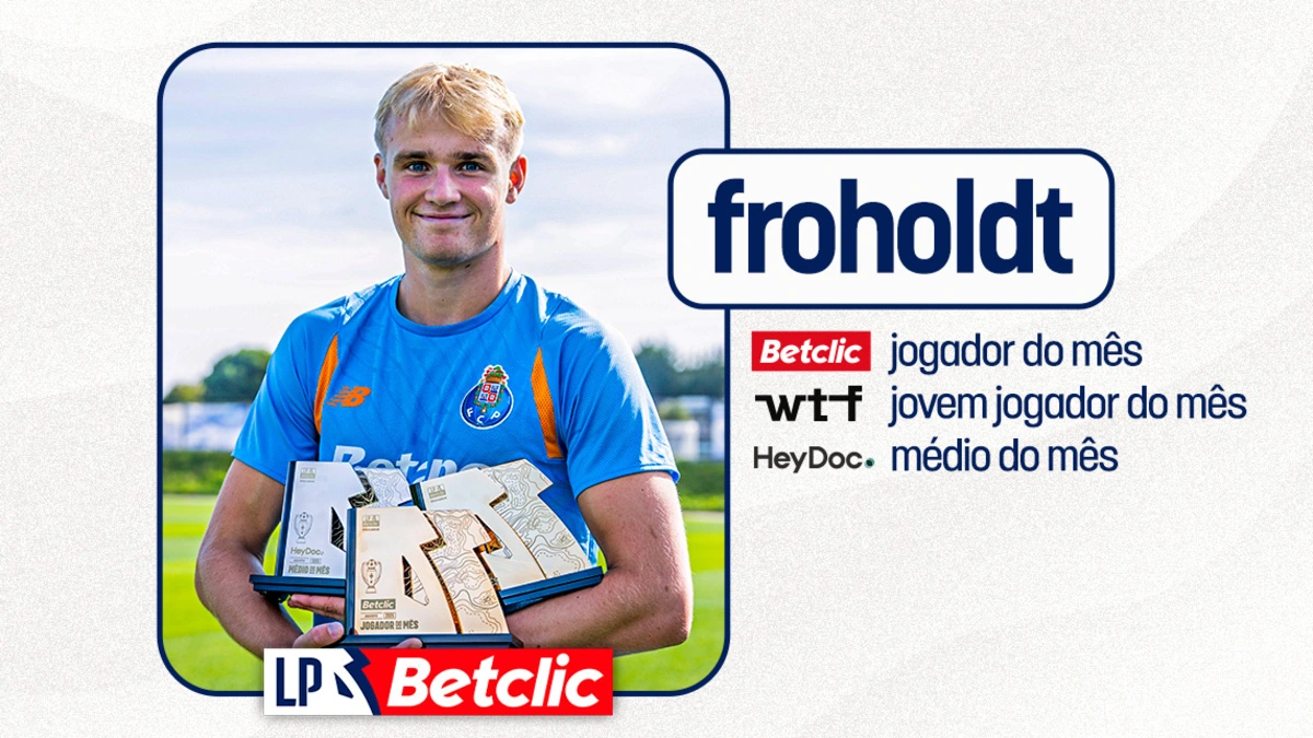 Imagem de contexto do artigo Froholdt recebeu os três prémios referentes a agosto