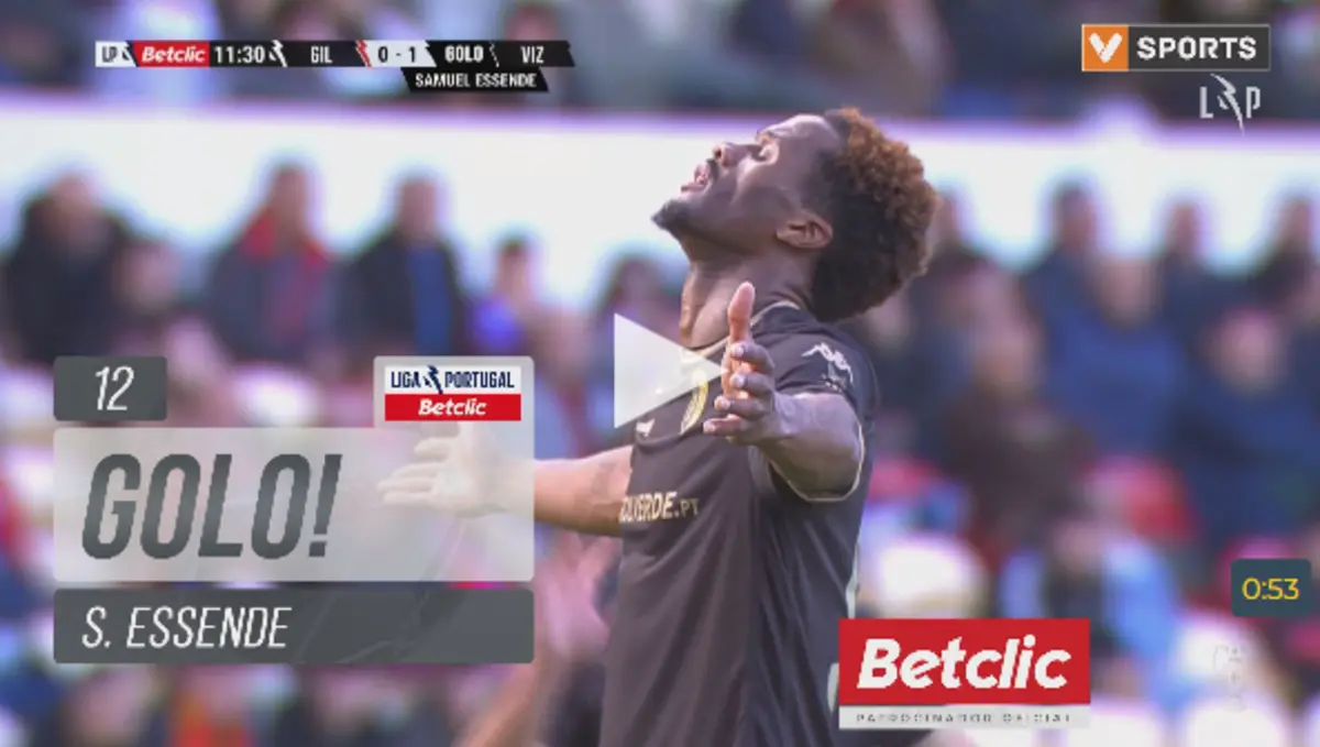 Imagem de contexto do artigo Essende coloca o Vizela a vencer o Gil Vicente: veja o lance do golo