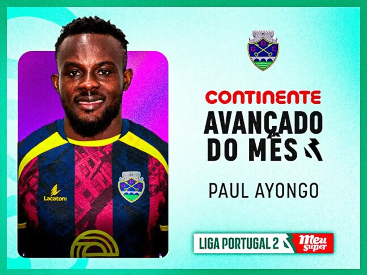 Imagem de contexto do artigo Ayongo junta distinção de melhor avançado à de jogador do mês da II Liga