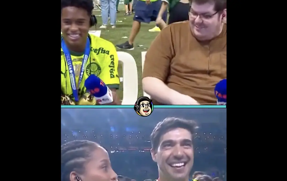 Imagem de contexto do artigo Abel Ferreira é desafiado a fazer pergunta a Endrick e o jogador revela: "F...-se!"