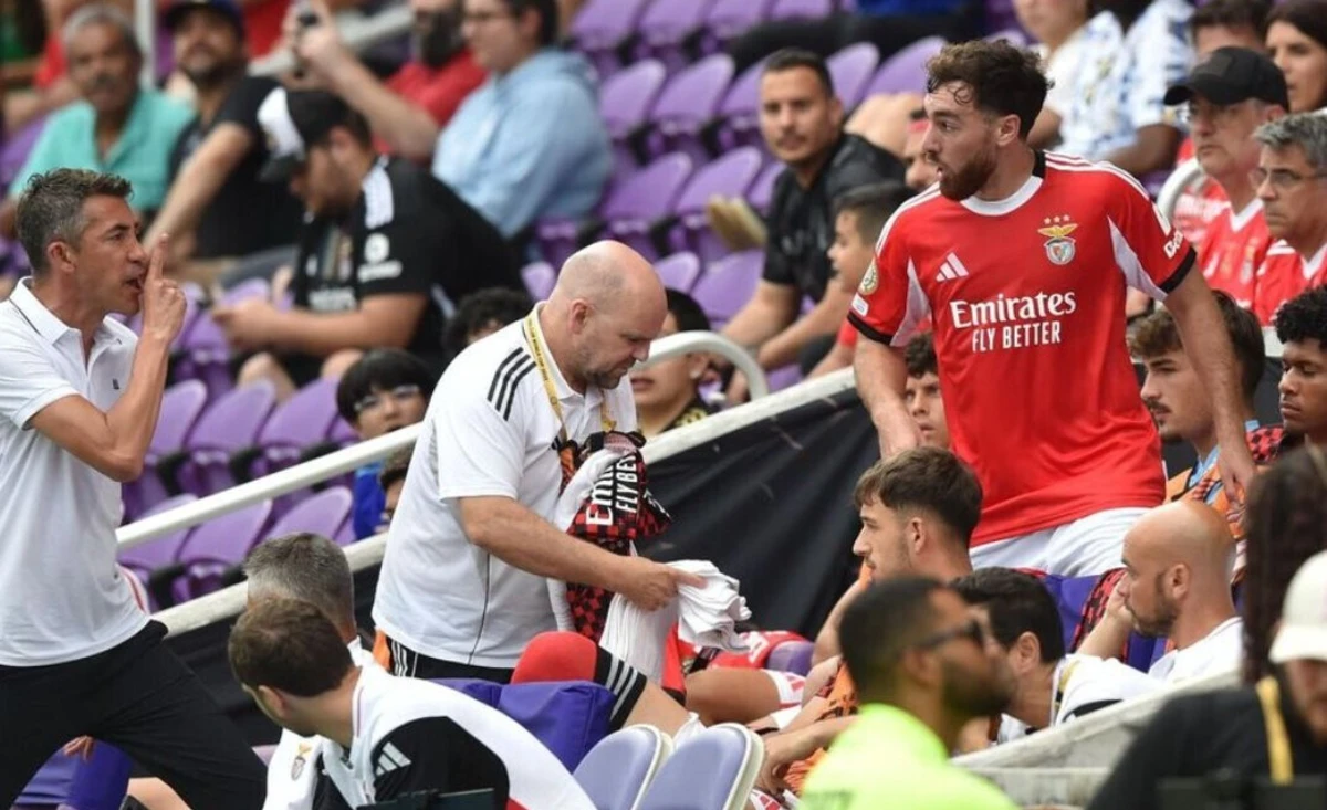 Imagem de contexto do artigo Kokçu saiu furioso e discutiu com Bruno Lage. Veja as imagens