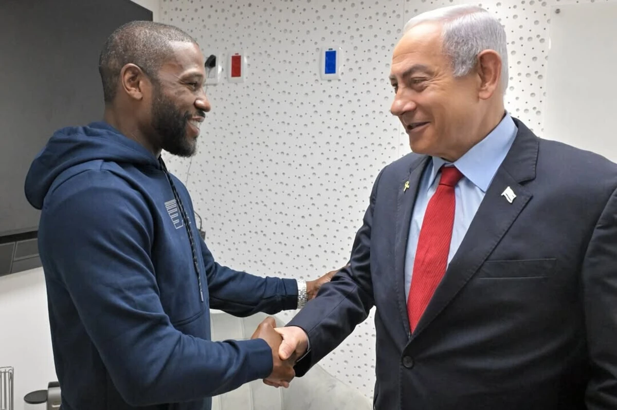 Mayweather e Benjamin Netanyahu, primeiro-ministro de Israel (créditos: Instagram/floydmayweather)
