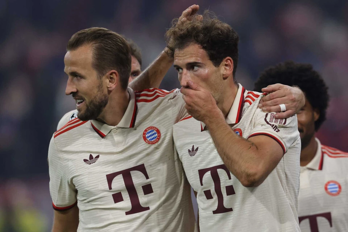 Harry Kane e Leon Goretzka (créditos: Alexandra BEIER / AFP)