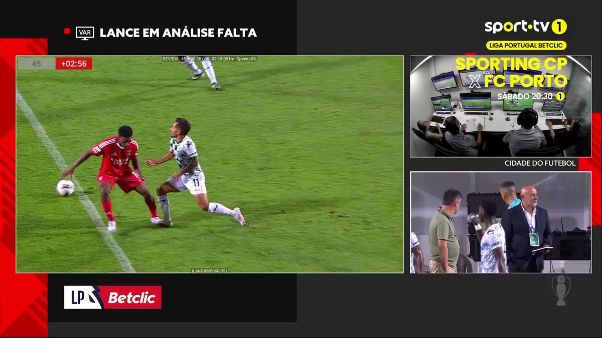 Imagem de contexto do artigo Moreirense-Benfica: Gabrielzinho marca, mas é anulado pelo VAR. Veja o lance