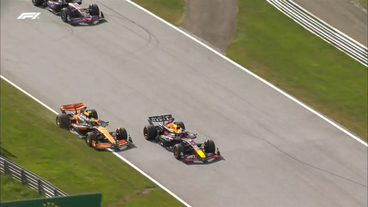 Imagem de contexto do artigo Fórmula 1: choque entre Norris e Verstappen "dá" vitória a Russell. Veja o vídeo