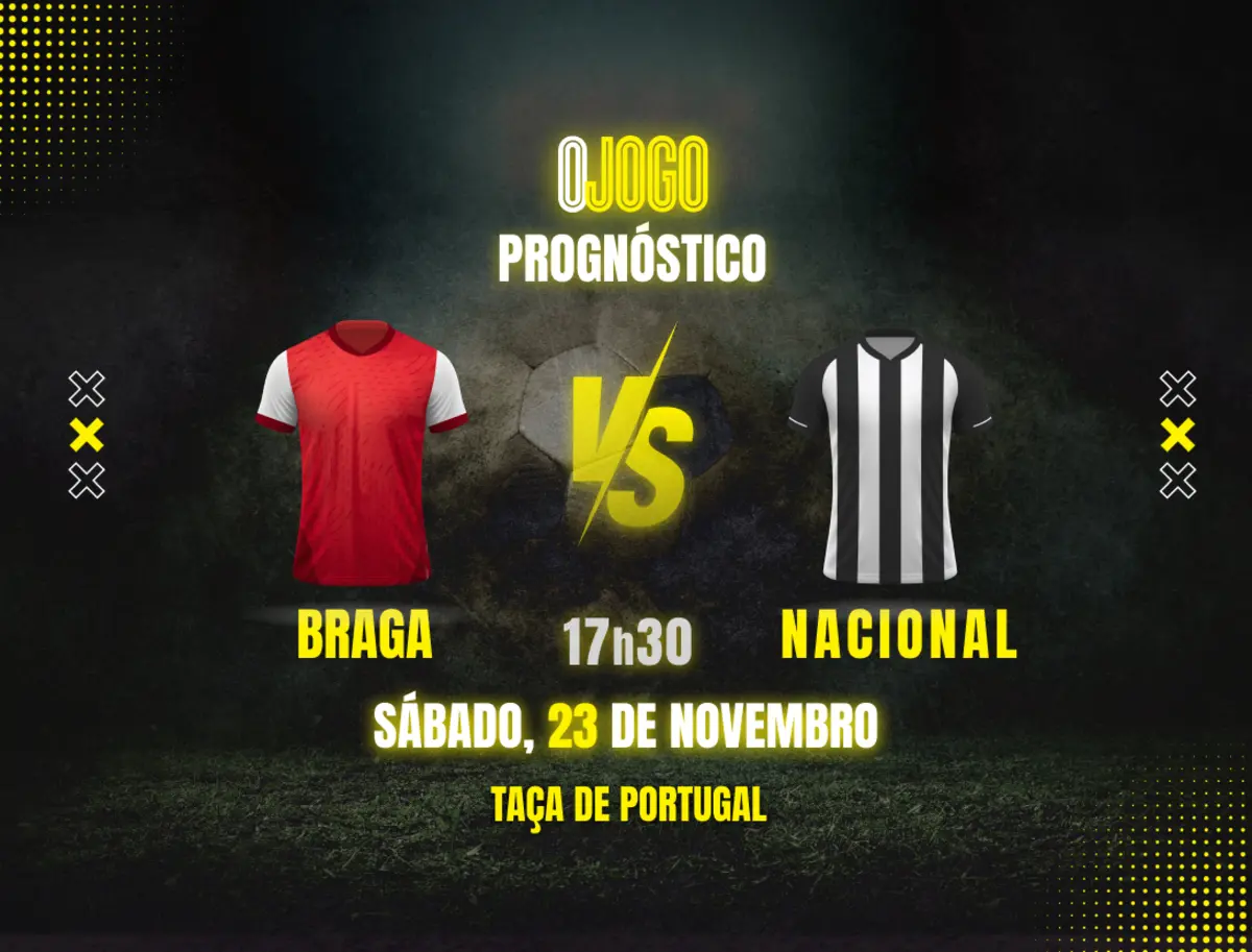 Imagem de contexto do artigo Prognóstico Braga vs Nacional: Dicas e Odds para a Taça de Portugal