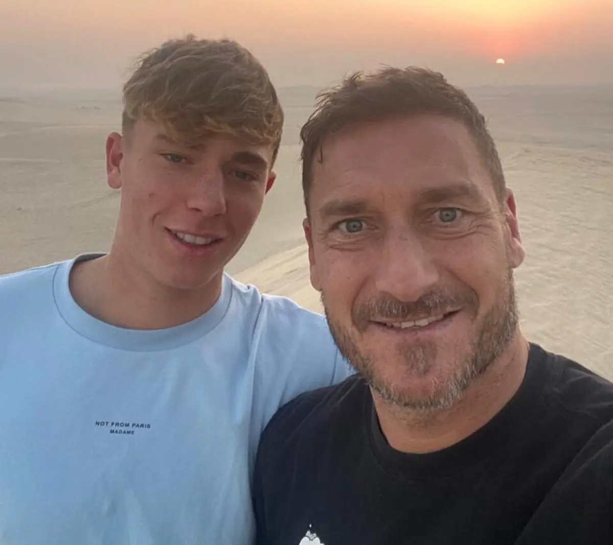 Cristian Totti com o pai (créditos: Instagram)