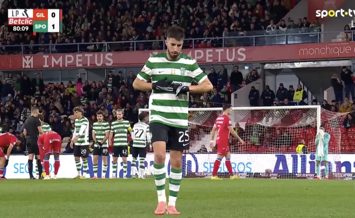 Imagem de contexto do artigo O lance que ditou a expulsão de Gonçalo Inácio no Gil Vicente-Sporting