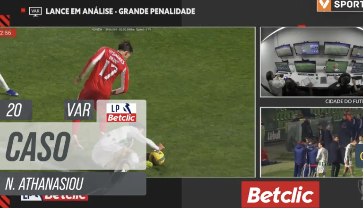 Imagem de contexto do artigo Tribunal O JOGO | Penálti por assinalar por mão de Nikos Athanasiou?