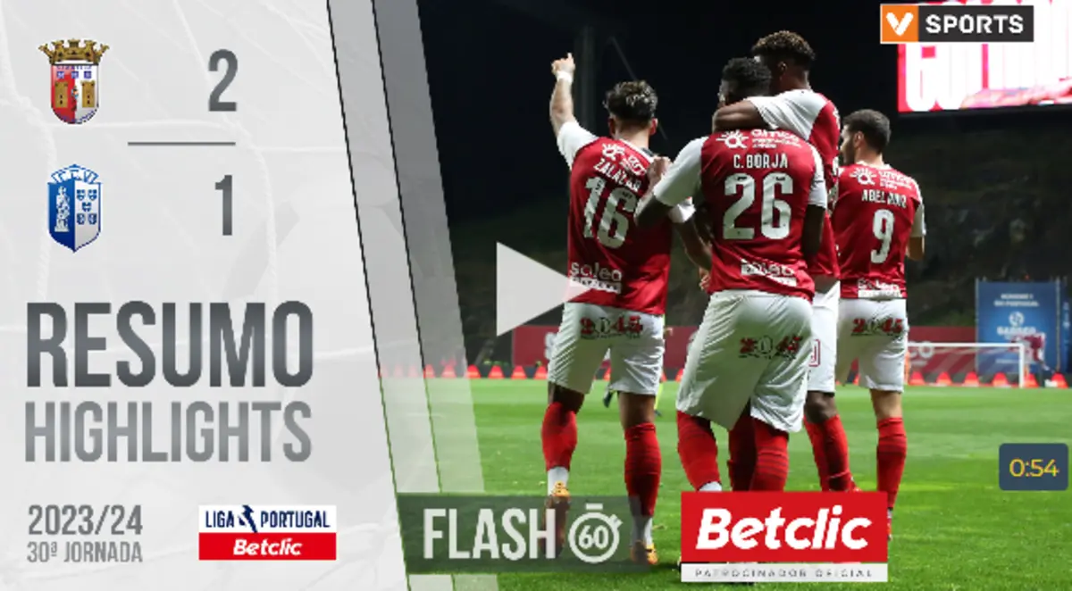 Imagem de contexto do artigo Os lances capitais do Braga-Vizela para ver neste breve resumo