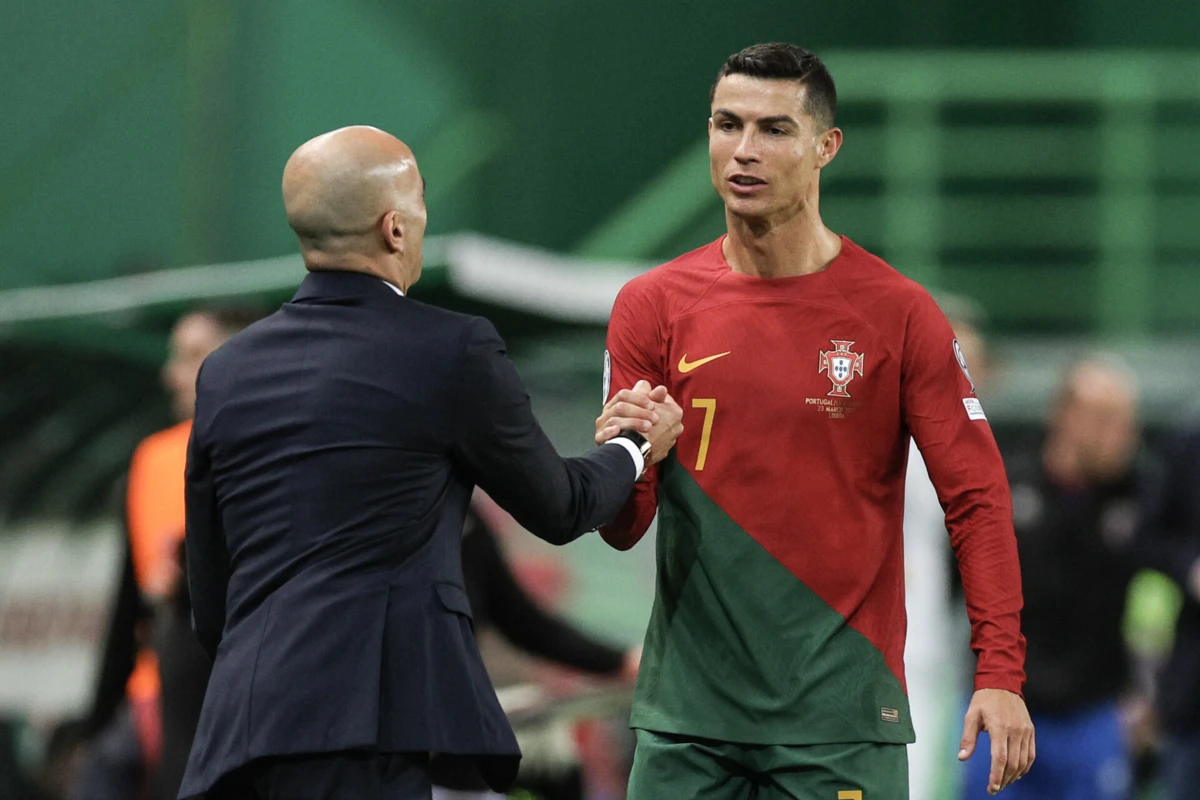 Roberto Martínez e Ronaldo (créditos: Lusa)