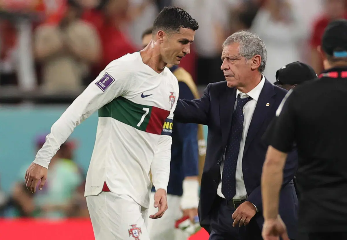 Fernando Santos e Ronaldo, no Mundial'2022 (créditos: AFP)