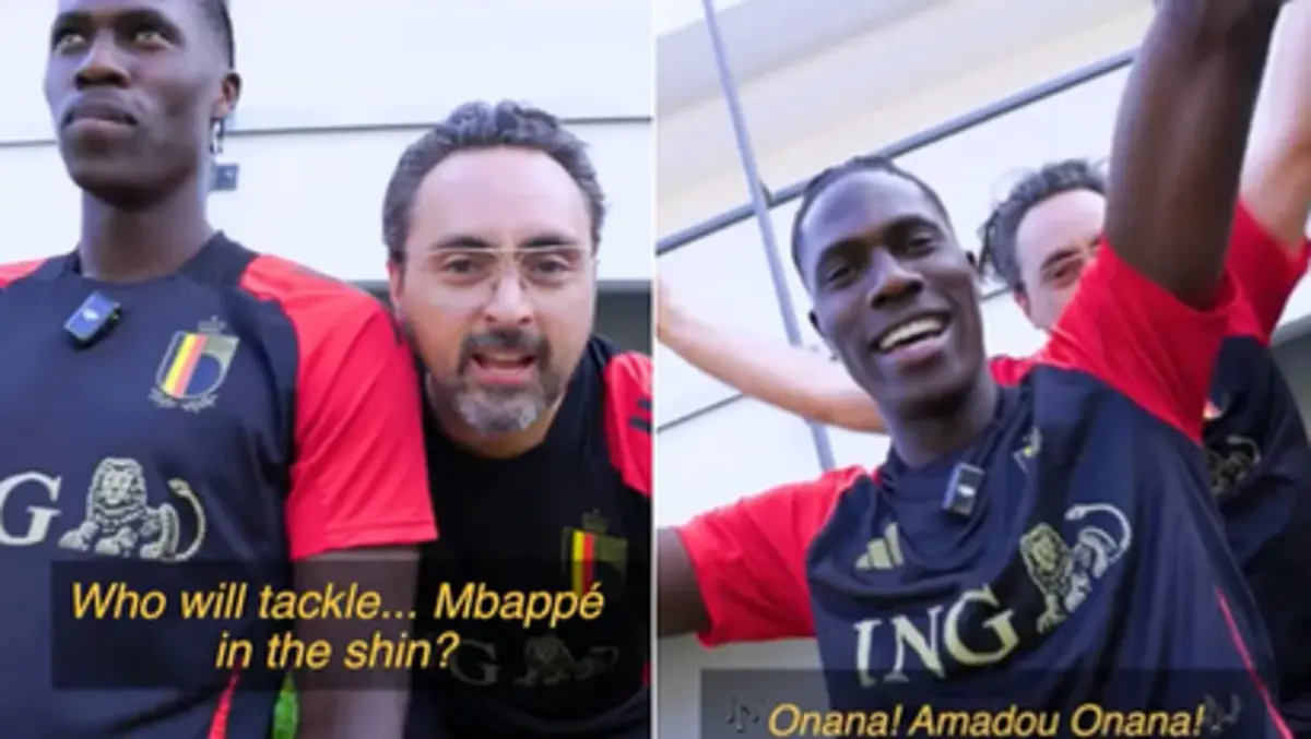 Imagem de contexto do artigo Paródia belga corre mal: "Quem vai fazer uma entrada a Mbappé na tíbia? Onana! Amadou Onana!"