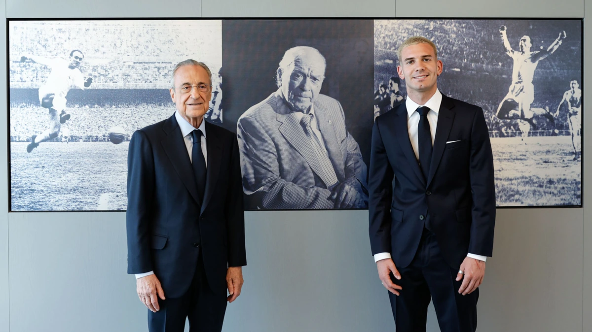 Florentino Pérez e Franco Mastantuono (Créditos: Real Madrid)