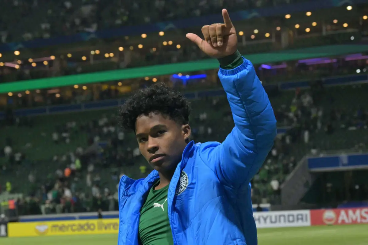 Endrick no seu último jogo pelo Palmeiras (créditos: AFP)