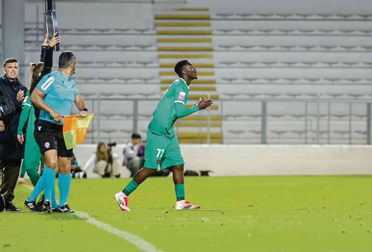 Naziru no momento histórico em que entrou, em Moreira de Cónegos (créditos: Rio Ave FC)