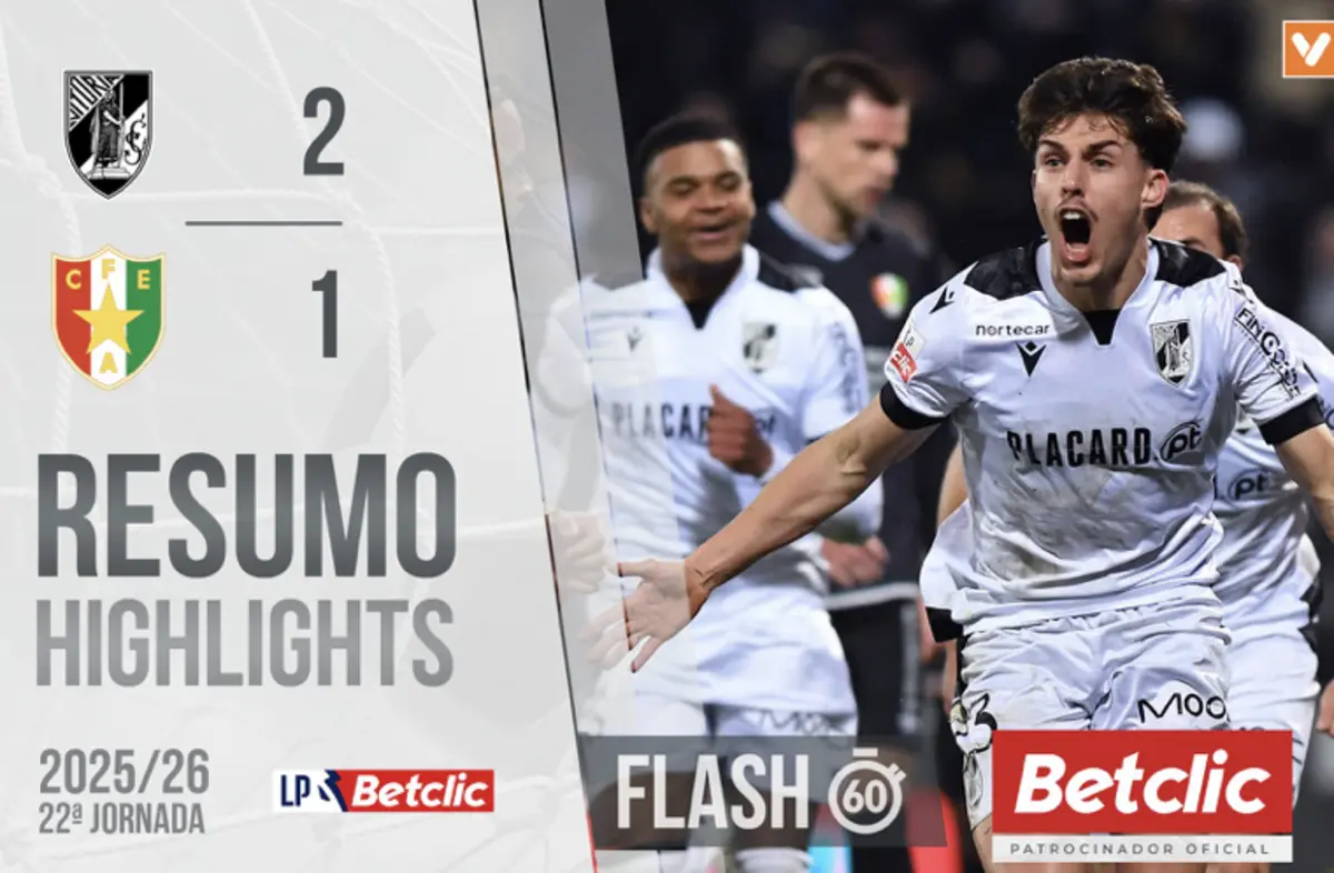 Imagem de contexto do artigo Veja os melhores lances da reviravolta do V. Guimarães frente ao Estrela da Amadora