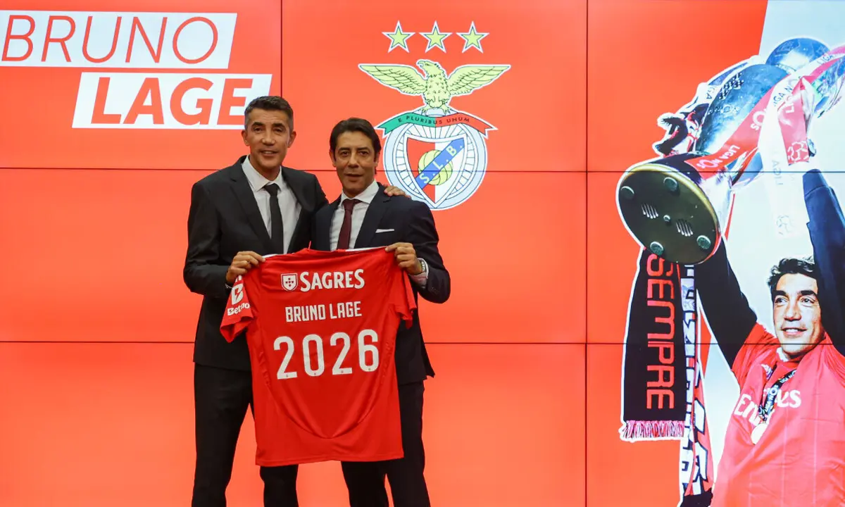 Bruno Lage e Rui Costa (Créditos: SL Benfica)