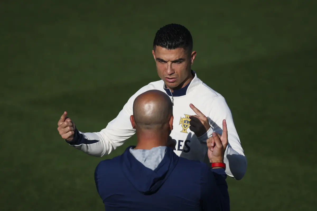 Roberto Martínez e Cristiano Ronaldo
