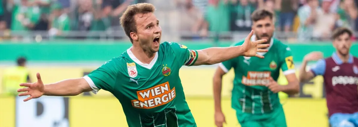 Imagem de contexto do artigo Pedro Malheiro expulso contra o Rapid Viena, que vai defrontar o Braga no play-off da Liga Europa