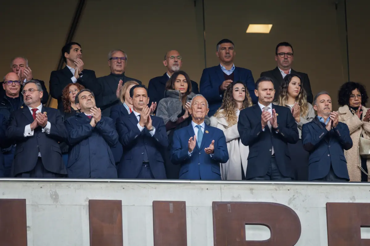 Pedro Proença, Marcelo Rebelo de Sousa, Luís Montenegro e Pedro Duarte no Estádio do Dragão