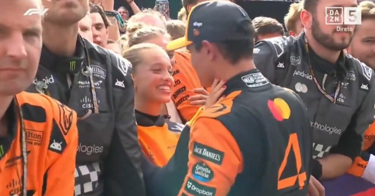 Imagem de contexto do artigo Lando Norris festeja vitória na Hungria com beijo a Margarida Corceiro