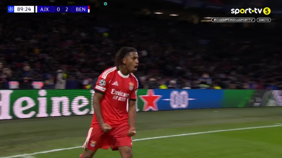 Imagem de contexto do artigo Veja como Barreiro fechou a vitória do Benfica em casa do Ajax