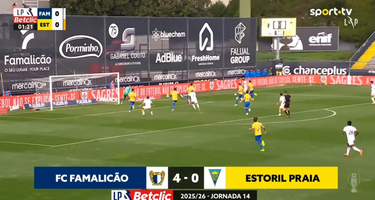 Imagem de contexto do artigo Famalicão-Estoril: quatro golos para ver em menos de um minuto